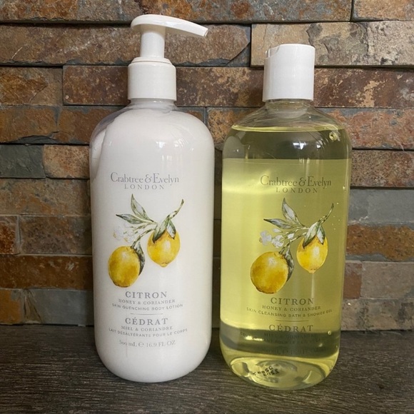 Crabtree & Evelyn CITRON Honey & Coriander-Bath & Shower Gel + Lotion- NEW - Picture 1 of 1